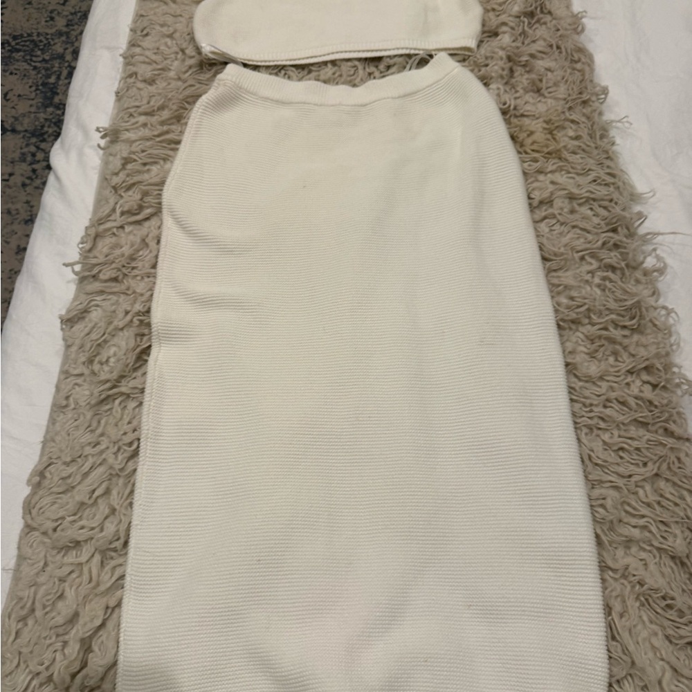 Sabo Skirt Elegant White Women's Skirt and Top Set - Picture 7 of 7